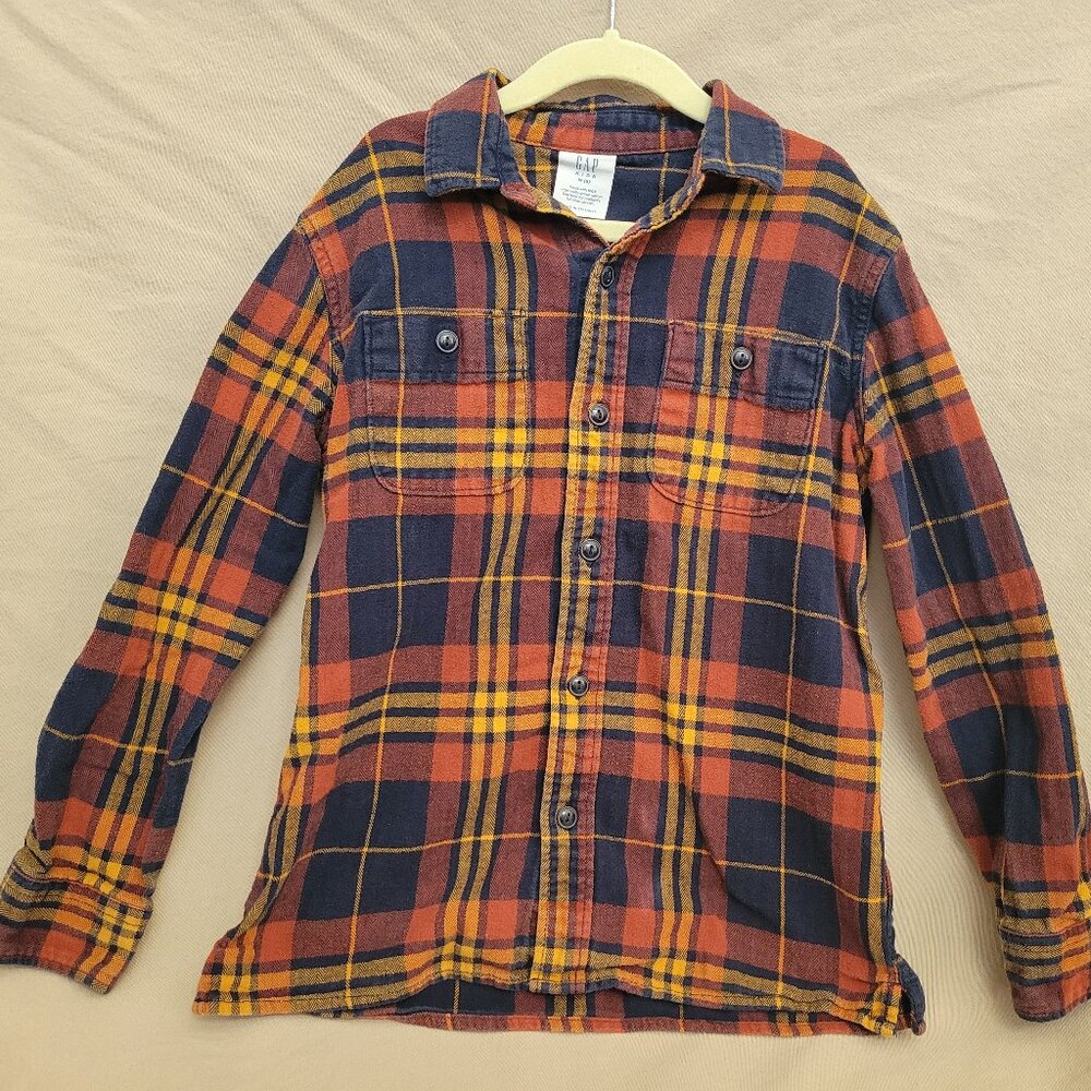 GAP Boys Organic Cotton Flannel Shirt – Size M (8)